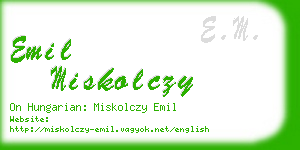 emil miskolczy business card